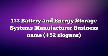 133 Battery and Energy Storage Systems Manufacturer Business name (+52 slogans)