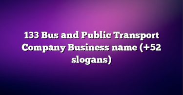 133 Bus and Public Transport Company Business name (+52 slogans)