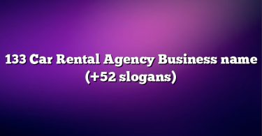 133 Car Rental Agency Business name (+52 slogans)