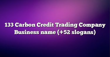 133 Carbon Credit Trading Company Business name (+52 slogans)