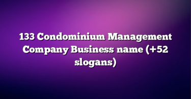 133 Condominium Management Company Business name (+52 slogans)