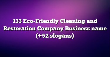 133 Eco-Friendly Cleaning and Restoration Company Business name (+52 slogans)