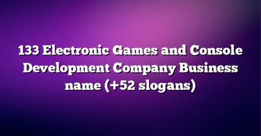 133 Electronic Games and Console Development Company Business name (+52 slogans)