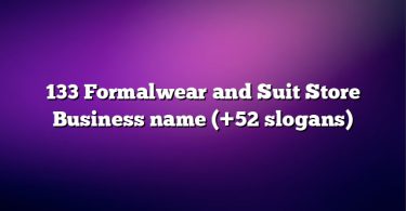 133 Formalwear and Suit Store Business name (+52 slogans)