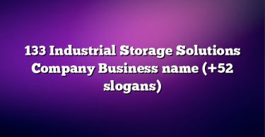 133 Industrial Storage Solutions Company Business name (+52 slogans)