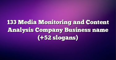 133 Media Monitoring and Content Analysis Company Business name (+52 slogans)