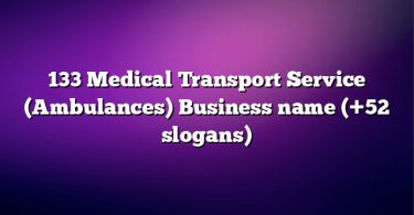 133 Medical Transport Service (Ambulances) Business name (+52 slogans)
