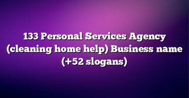 133 Personal Services Agency (cleaning home help) Business name (+52 slogans)