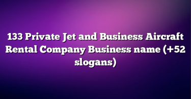133 Private Jet and Business Aircraft Rental Company Business name (+52 slogans)