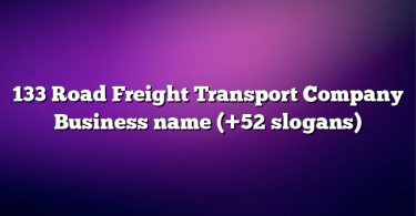 133 Road Freight Transport Company Business name (+52 slogans)