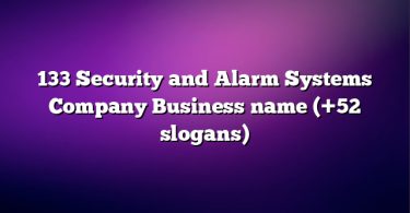 133 Security and Alarm Systems Company Business name (+52 slogans)