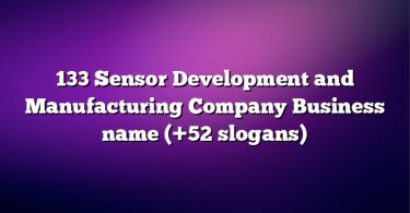 133 Sensor Development and Manufacturing Company Business name (+52 slogans)