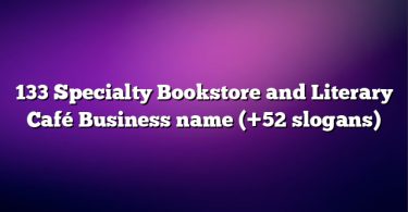 133 Specialty Bookstore and Literary Café Business name (+52 slogans)