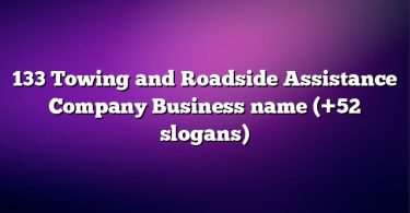 133 Towing and Roadside Assistance Company Business name (+52 slogans)